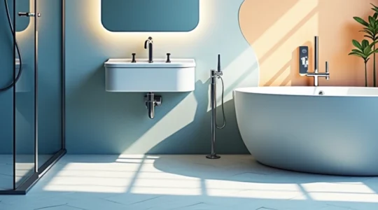 Installing modern bathroom fixtures