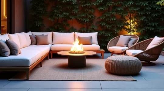 cozy and functional outdoor lounge area